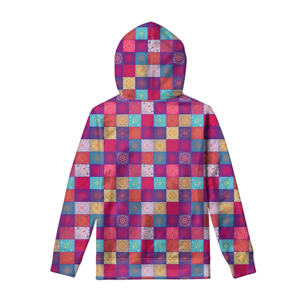 Boho Mandala Patchwork Pattern Print Pullover Hoodie