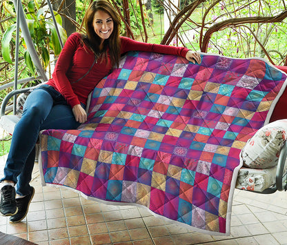 Boho Mandala Patchwork Pattern Print Quilt