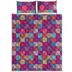 Boho Mandala Patchwork Pattern Print Quilt Bed Set