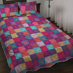 Boho Mandala Patchwork Pattern Print Quilt Bed Set