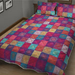 Boho Mandala Patchwork Pattern Print Quilt Bed Set