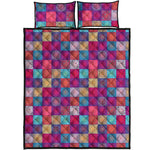 Boho Mandala Patchwork Pattern Print Quilt Bed Set