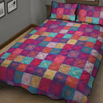 Boho Mandala Patchwork Pattern Print Quilt Bed Set