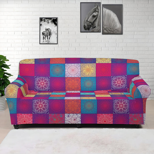 Boho Mandala Patchwork Pattern Print Sofa Cover