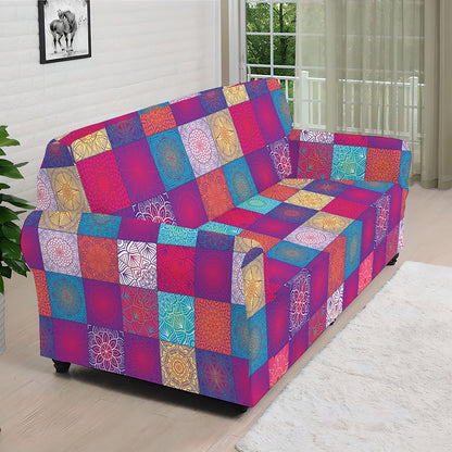 Boho Mandala Patchwork Pattern Print Sofa Cover