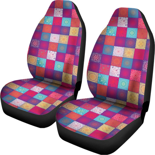 Boho Mandala Patchwork Pattern Print Universal Fit Car Seat Covers