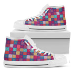 Boho Mandala Patchwork Pattern Print White High Top Shoes