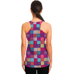 Boho Mandala Patchwork Pattern Print Women's Racerback Tank Top