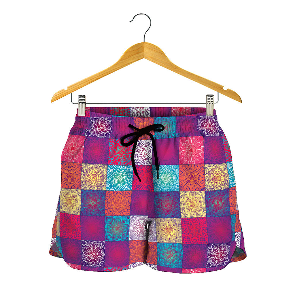 Boho Mandala Patchwork Pattern Print Women's Shorts