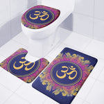Boho Om Mandala Print 3 Piece Bath Mat Set