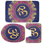 Boho Om Mandala Print 3 Piece Bath Mat Set