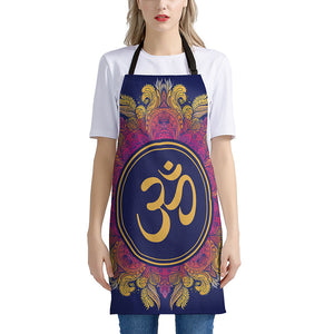 Boho Om Mandala Print Apron