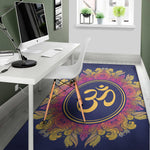 Boho Om Mandala Print Area Rug
