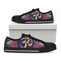 Boho Om Mandala Print Black Low Top Sneakers