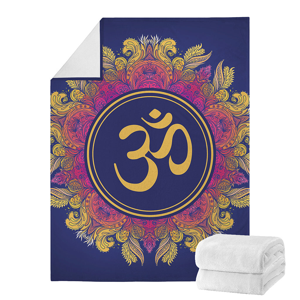 Boho Om Mandala Print Blanket