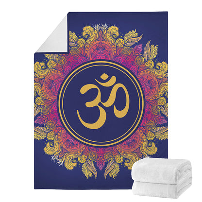 Boho Om Mandala Print Blanket
