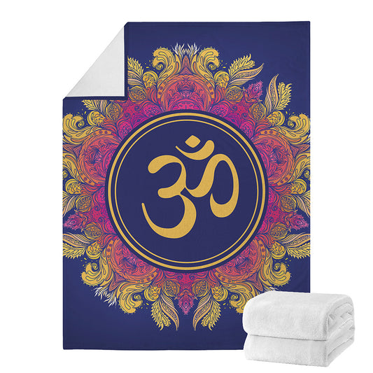 Boho Om Mandala Print Blanket