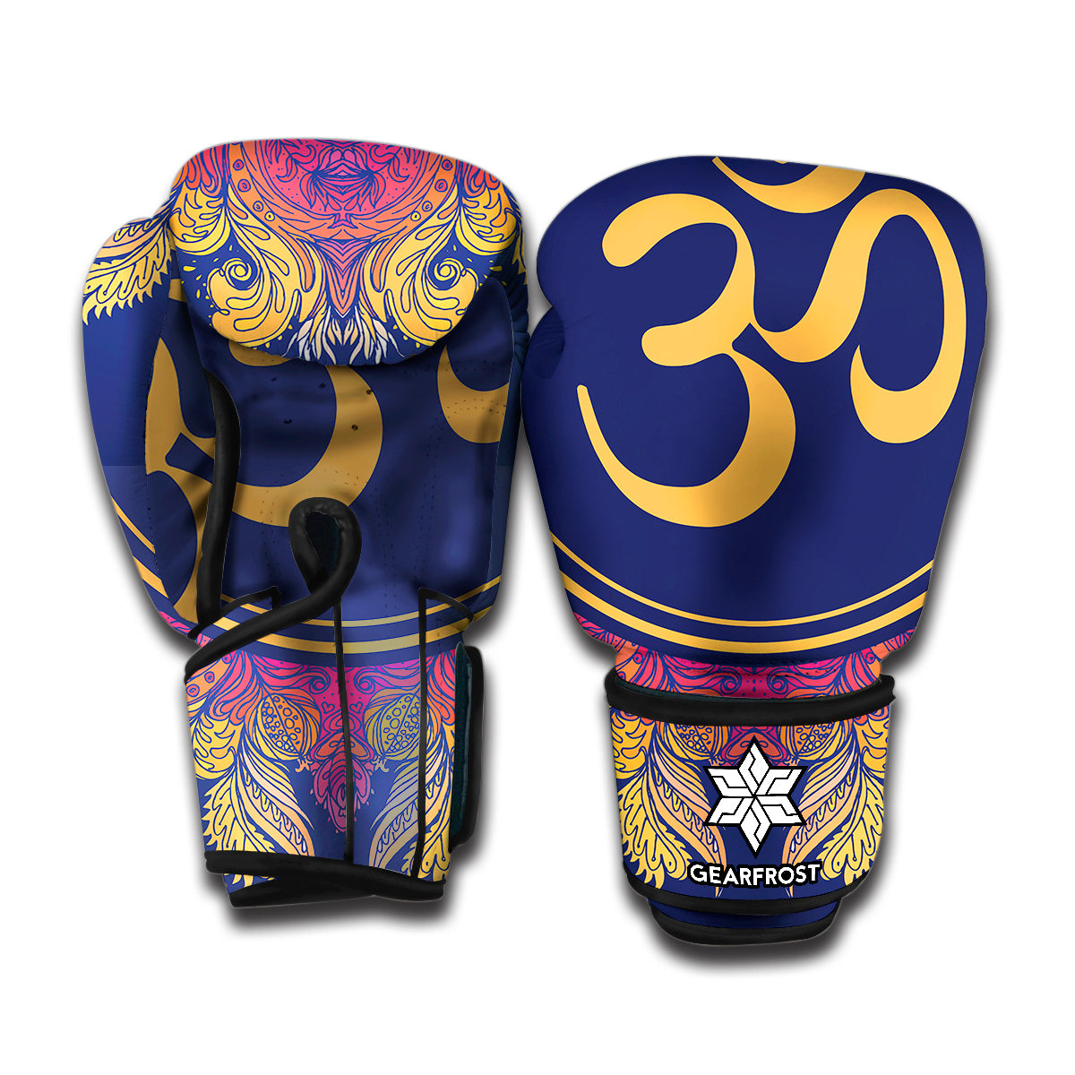 Boho Om Mandala Print Boxing Gloves