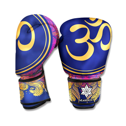 Boho Om Mandala Print Boxing Gloves