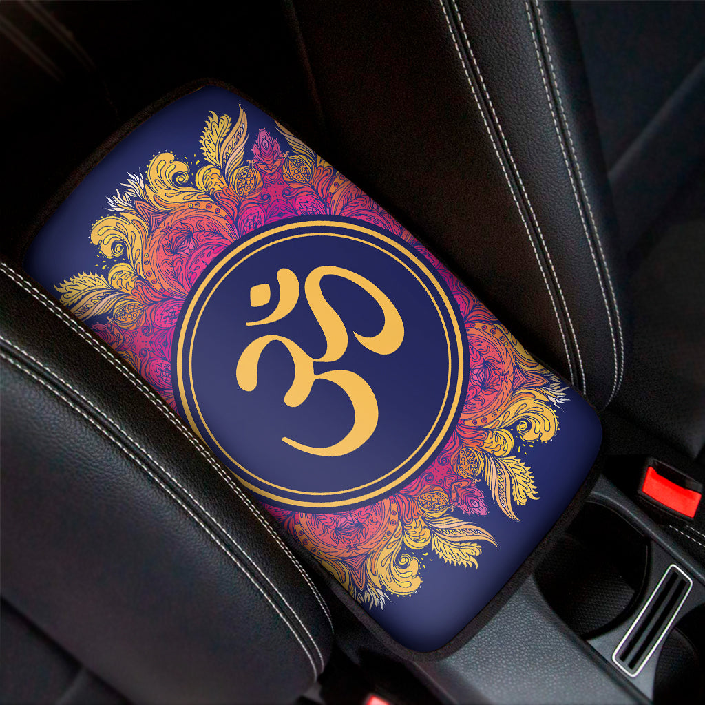 Boho Om Mandala Print Car Center Console Cover