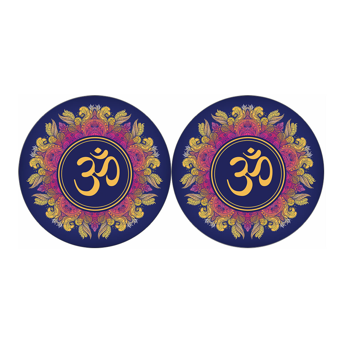 Boho Om Mandala Print Car Coasters