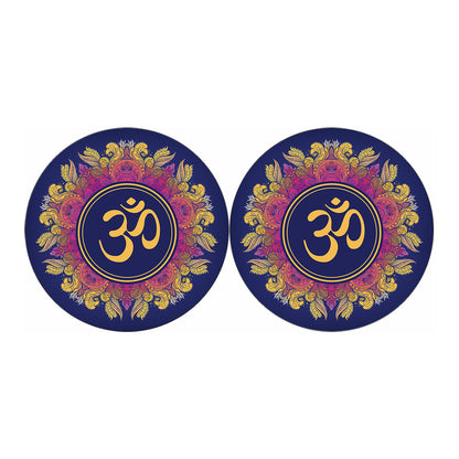 Boho Om Mandala Print Car Coasters