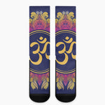 Boho Om Mandala Print Crew Socks