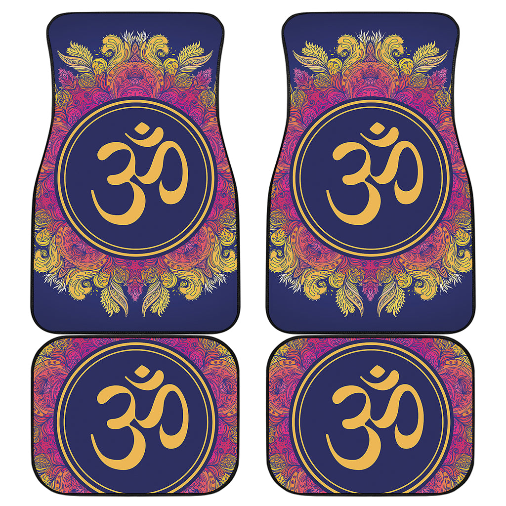 Boho Om Mandala Print Front and Back Car Floor Mats