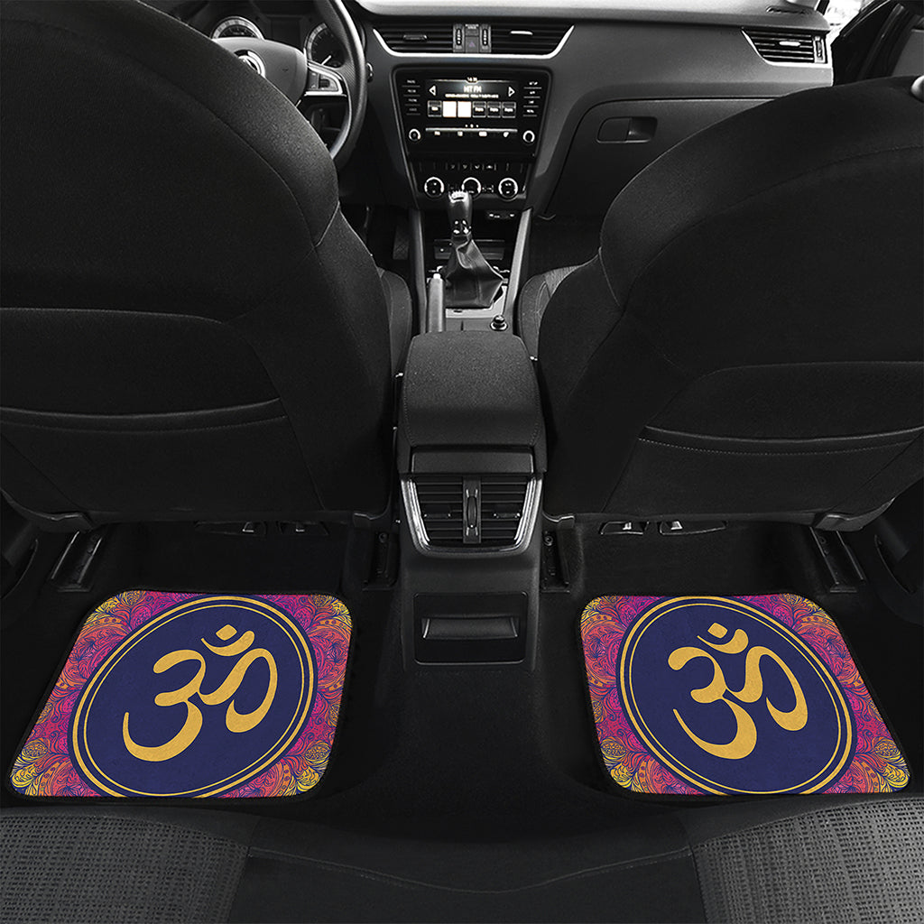 Boho Om Mandala Print Front and Back Car Floor Mats