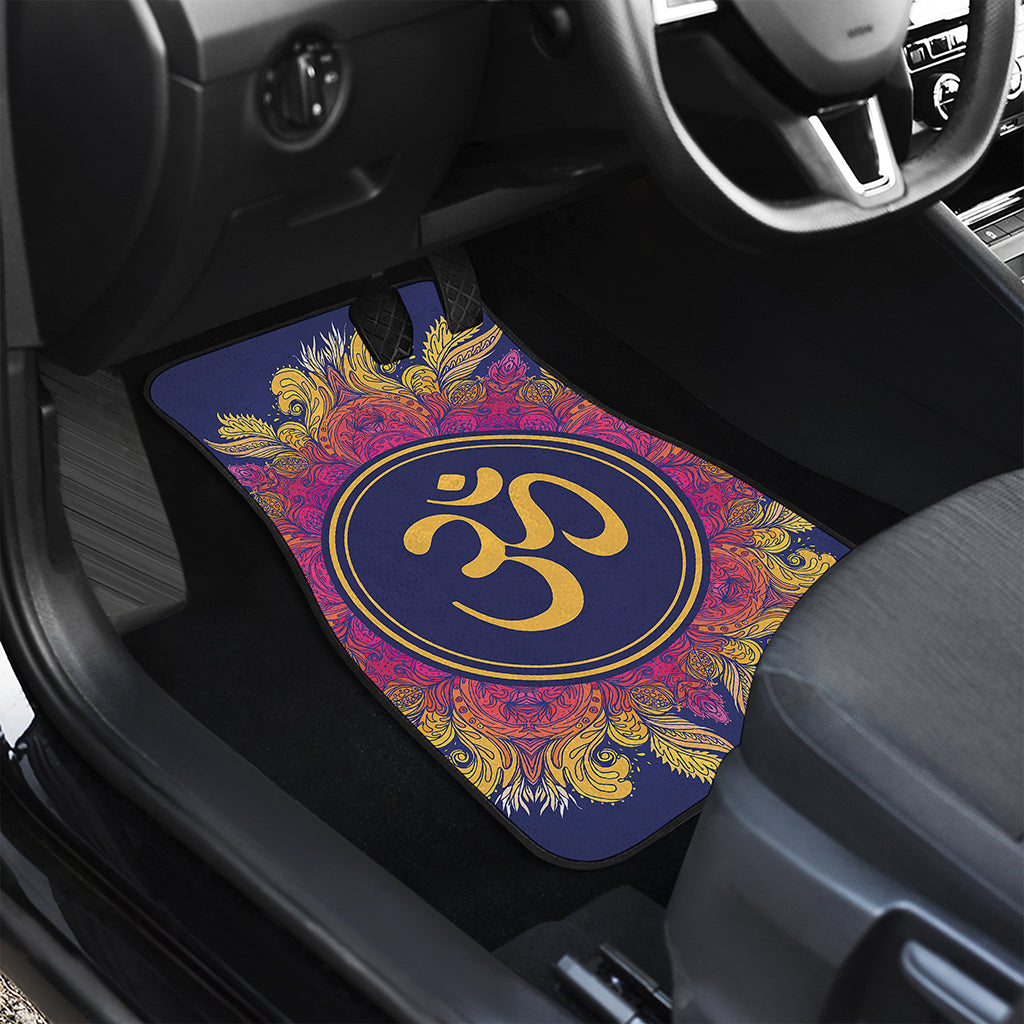 Boho Om Mandala Print Front and Back Car Floor Mats