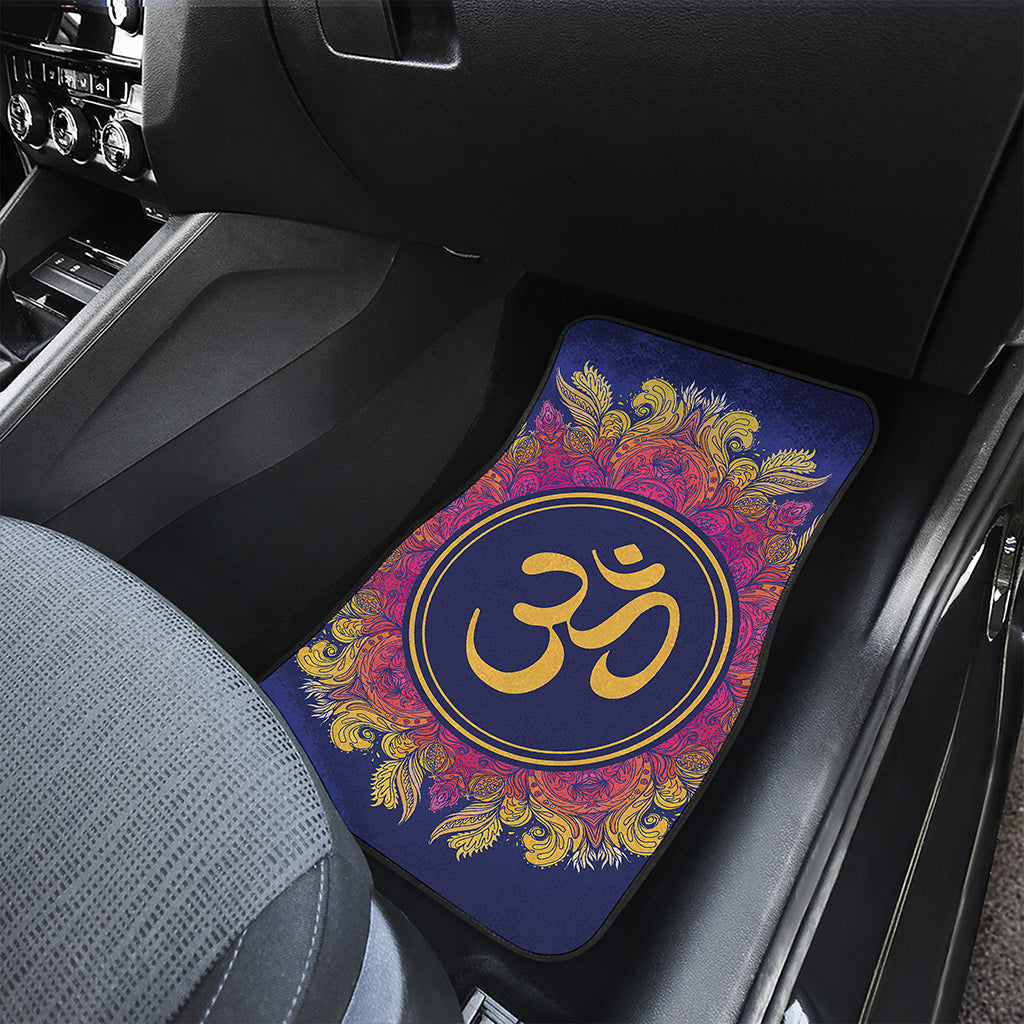 Boho Om Mandala Print Front and Back Car Floor Mats
