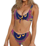 Boho Om Mandala Print Front Bow Tie Bikini