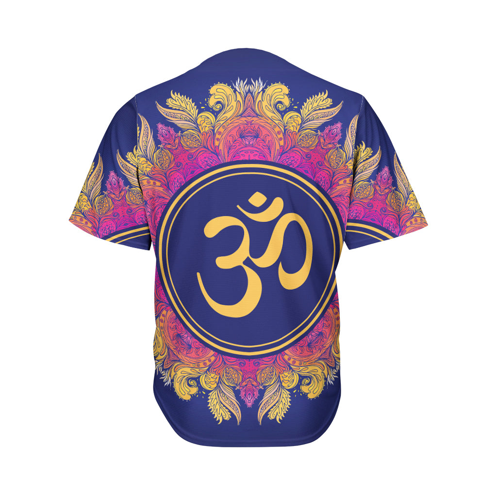Boho Om Mandala Print Men's Baseball Jersey