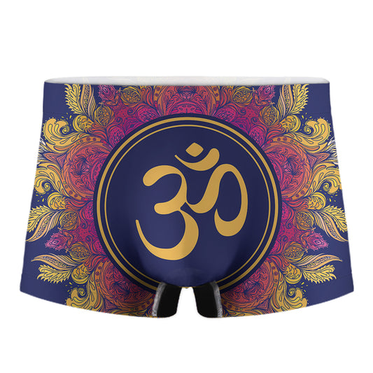 Boho Om Mandala Print Men's Boxer Briefs
