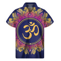 Boho Om Mandala Print Men's Short Sleeve Shirt