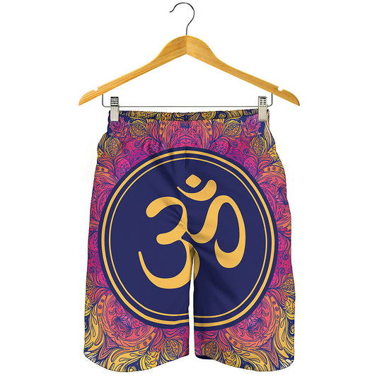Boho Om Mandala Print Men's Shorts