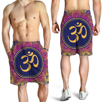 Boho Om Mandala Print Men's Shorts
