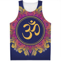 Boho Om Mandala Print Men's Tank Top