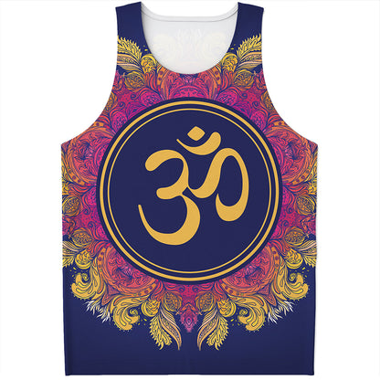 Boho Om Mandala Print Men's Tank Top