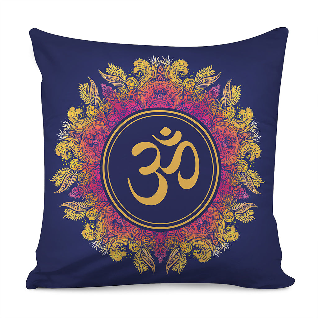 Boho Om Mandala Print Pillow Cover
