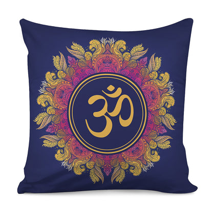 Boho Om Mandala Print Pillow Cover