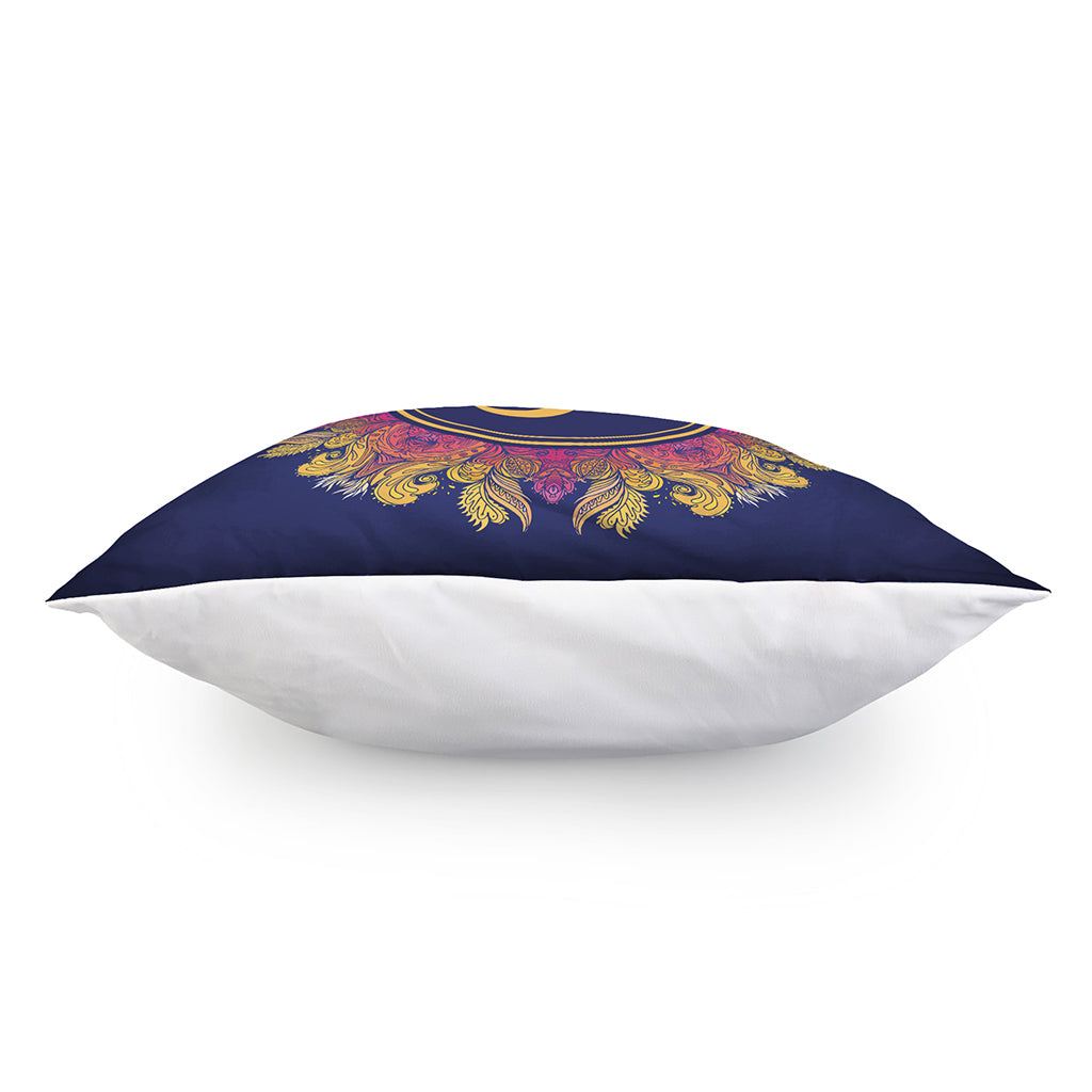 Boho Om Mandala Print Pillow Cover