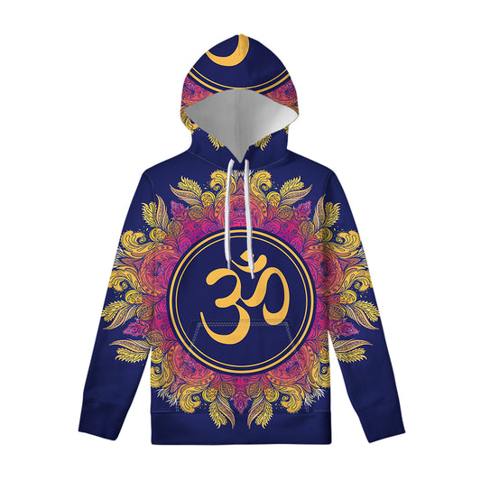 Boho Om Mandala Print Pullover Hoodie