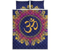 Boho Om Mandala Print Quilt Bed Set