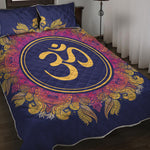 Boho Om Mandala Print Quilt Bed Set