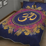 Boho Om Mandala Print Quilt Bed Set