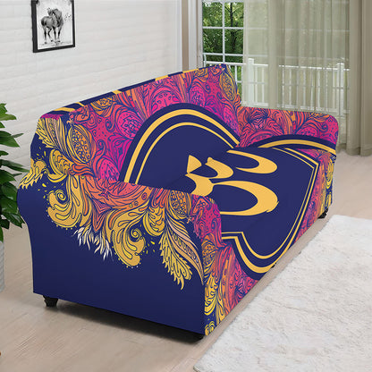 Boho Om Mandala Print Sofa Cover