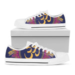 Boho Om Mandala Print White Low Top Shoes