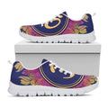 Boho Om Mandala Print White Running Shoes