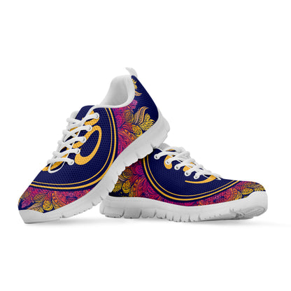 Boho Om Mandala Print White Sneakers